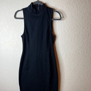 Zara Long Dark Wash Jean Dress